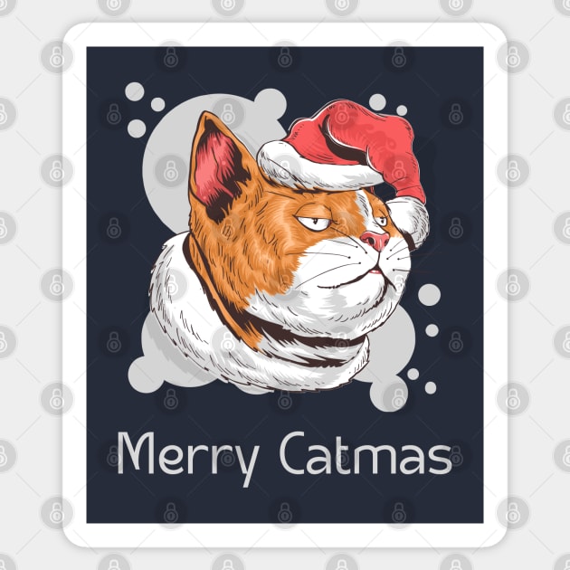 Merry Catmas Sticker by HobbyAndArt